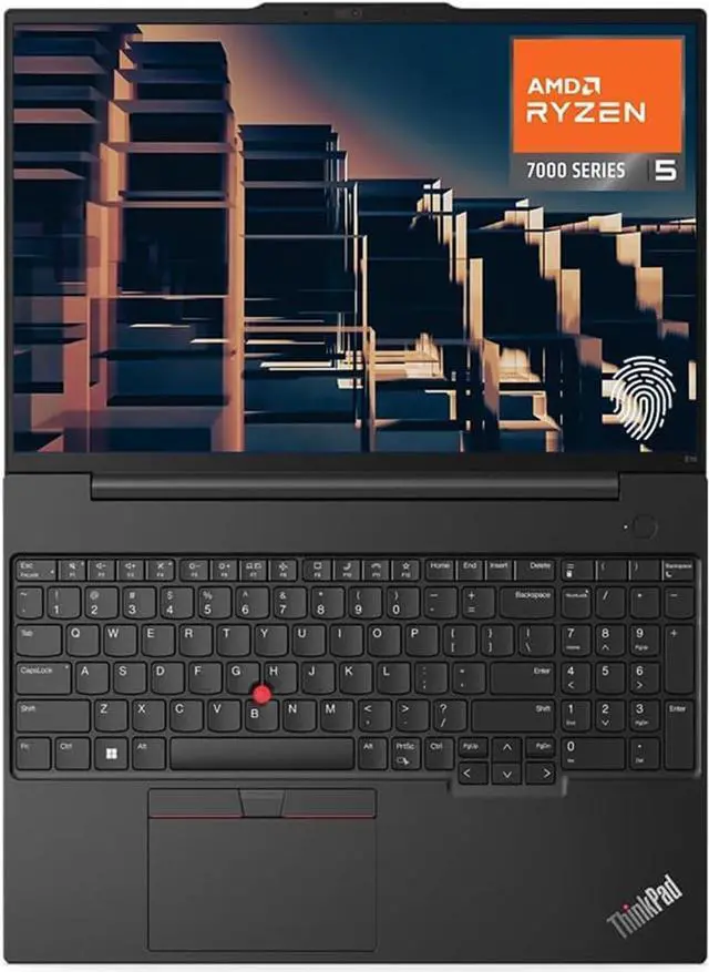 Alt view image 2 of 7 - Lenovo ThinkPad E16 Business Laptop, 16" WUXGA Display, AMD Ryzen 5 7530U (Beat i7-1165G7), 16GB RAM, 512GB PCIe SSD, Webcam, HDMI, RJ-45, Fingerprint Reader, Wi-Fi 6, Windows 11 Pro, Black
