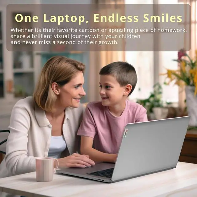 Alt view image 6 of 7 - Lenovo IdeaPad 1 Laptop, 15.6" FHD Touchscreen, Intel Core i3-1215U Processor, 12GB RAM, 512GB PCIe SSD, SD Card Reader, HDMI, Webcam, Wi-Fi 6, Windows 11 Home, Grey