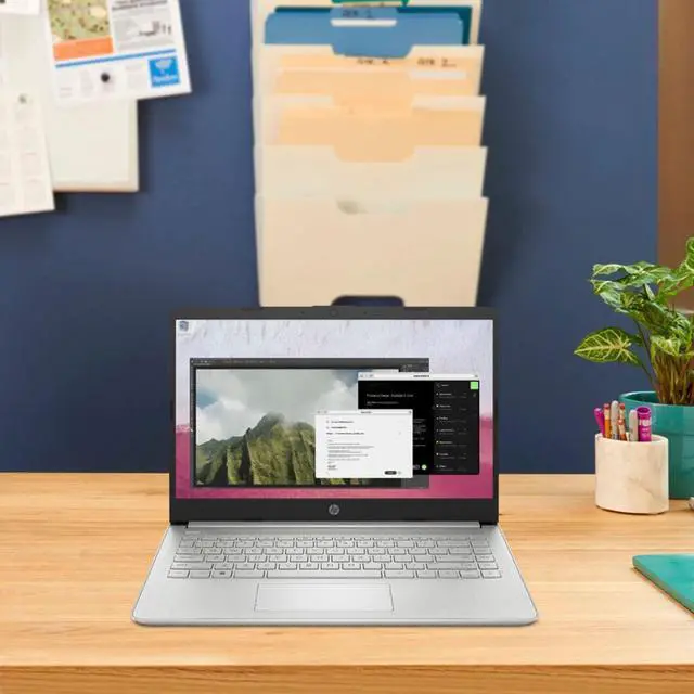 Alt view image 5 of 7 - HP Portable Laptop, 14" HD Display, Intel Pentium Silver N5030 Processor, 4GB RAM, 128GB SSD, Webcam, HDMI, SD Card Reader, Wi-Fi, Windows 11 Home, Silver, 1Year Microsoft 365