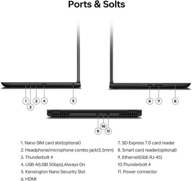 Alt view image 5 of 6 - Lenovo ThinkPad P16v Gen 2 Premium Mobile Workstation, 16" FHD+ Screen, Intel Core Ultra 7 155H, 64GB DDR5 RAM, 2GB SSD, Wi-Fi 6, Backlit Keyboard, Fingerprint Reader, Windows 11 Pro