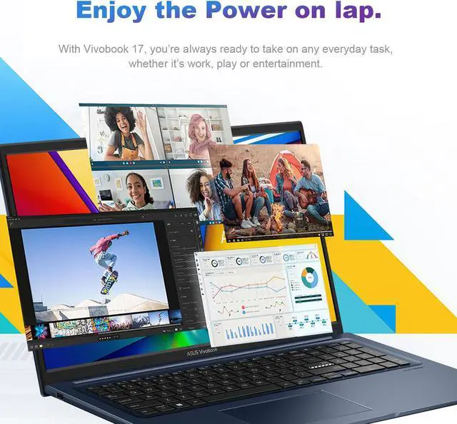 Alt view image 4 of 6 - ASUS Vivobook 17.3" FHD Daily Laptop, Intel Pentium Gold 8505, 8GB RAM, 128GB SSD, Webcam, Wi-Fi, Bluetooth, HDMI, Windows 11 Home, Quiet Blue