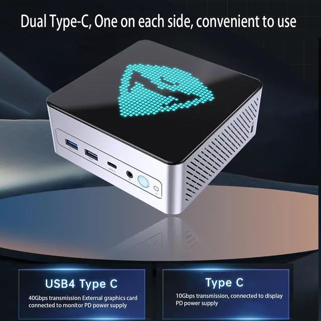 Alt view image 4 of 7 - Machcreator Business Mini Desktop, AMD 12-Core Ryzen 9 7940HS, AMD Ryzen AI with Radeon 780M, 16GB DDR5 RAM, 512GB SSD, Support 2-Monitor 4K, HDMI, DP, Type-C, RJ-45, Wi-Fi 6, W11 Pro