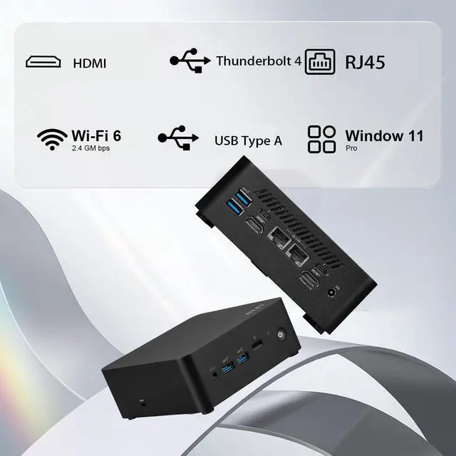Alt view image 3 of 6 - MSI Cubi Mini Desktop Computer, Intel Core 3 100U, 32GB DDR5 RAM, 1TB SSD, Type C, HDMI, Support 2-Monitor 4K, MicroSD Card Reader, RJ-45, Windows 11 Pro