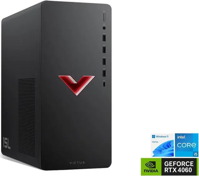 HP Newest Victus 15L Intel i5 RTX 4060 Tower Gaming Desktop, Intel