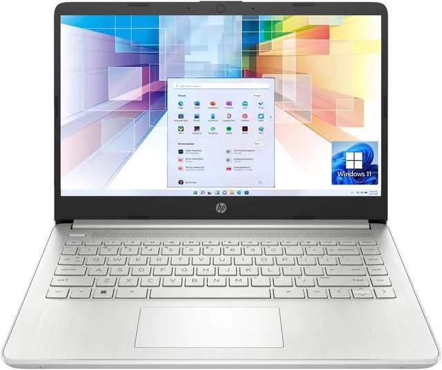 Main image of HP Laptop, 14" HD Display, Intel Quad-Core Processor, 4GB RAM, 128GB Storage, SD Card Reader, 1 Year Microsoft 365, Webcam, Wi-Fi, Windows 11 Home, Silver