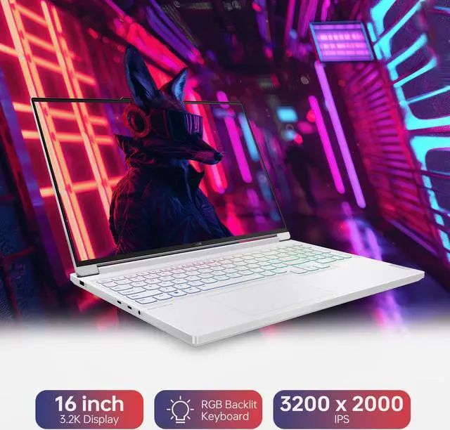 Alt view image 4 of 5 - Lenovo Newest Legion Gaming Laptop, 16" 3.2k 3200x2000 165Hz, Intel HM770 Chipset, 64GB DDR5 RAM, 4TB SSD, Webcam, RGB Backlit Keyboard, Card Reader, Fingerprint Reader, Windows 11 Pro, White