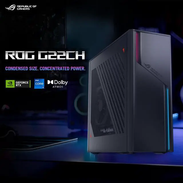 Alt view image 3 of 6 - ASUS ROG G22CH Intel i7-13700F, NVIDIA GeForce RTX 3060 12GB GDDR6 Gaming Desktop, 32GB DDR5 RAM, 1TB SSD, Air cooler, RGB Light, Wired KB with Mouse, Windows 11 Home
