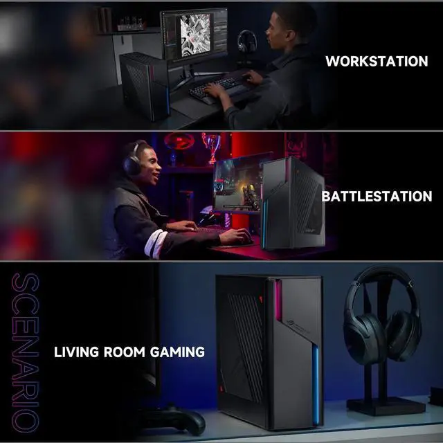 Alt view image 5 of 6 - ASUS ROG G22CH Intel i7-13700F, NVIDIA GeForce RTX 3060 12GB GDDR6 Gaming Desktop, 32GB DDR5 RAM, 1TB SSD, Air cooler, RGB Light, Wired KB with Mouse, Windows 11 Home