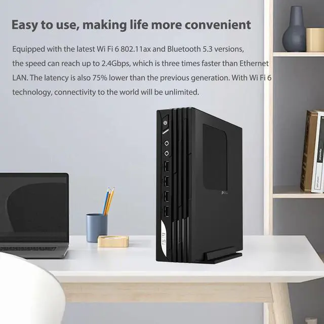 Alt view image 5 of 6 - MSI PRO DP21 Mini Business Desktop, 13th Gen Intel 16-Core i7-13700 Processor, 64GB RAM, 2TB SSD, HDMI, DP, Type-C, Support 2-Monitor 4K, Wired Keyboard & Mouse, Wi-Fi 6, Windows 11 Pro, Black