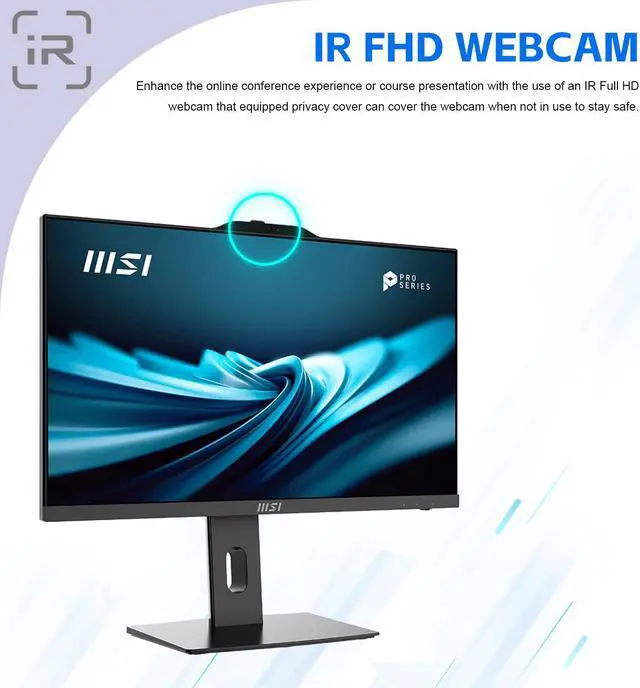 Alt view image 6 of 6 - MSI Pro Newest 24" i5 All-in-One Desktop, 23.8" FHD 100Hz, Intel i5-14400, 64GB DDR5 RAM, 2TB SSD, Wi-Fi 6, Wireless KB & Mouse, HDMI, DP, Windows 11 Home
