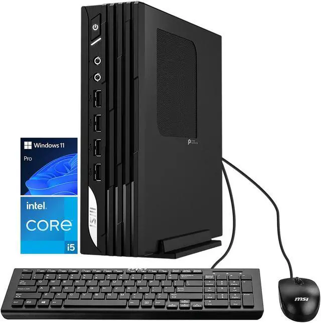 Main image of MSI PRO DP21 Mini Business Desktop, Intel 10-Core i5-13400 Processor, 32GB RAM, 1TB SSD, HDMI, DP, Type-C, Support 2-Monitor 4K, Wired Keyboard & Mouse, Wi-Fi 6, Windows 11 Pro, Black