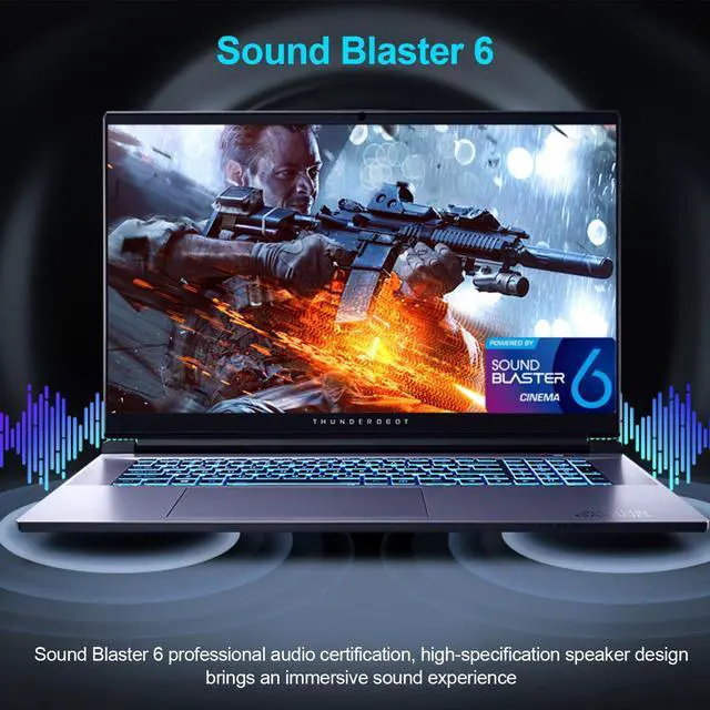 Alt view image 5 of 6 - Thunderobot 911Plus (2024) Gaming Laptop, 17.3" QHD 165hz Display, Intel Core i7-13620H, GeForce 4070, 32GB DDR5 RAM, 1TB SSD, RGB Backlit Keyboard, HDMI, Wi-Fi, Windows 11 Home, Silver