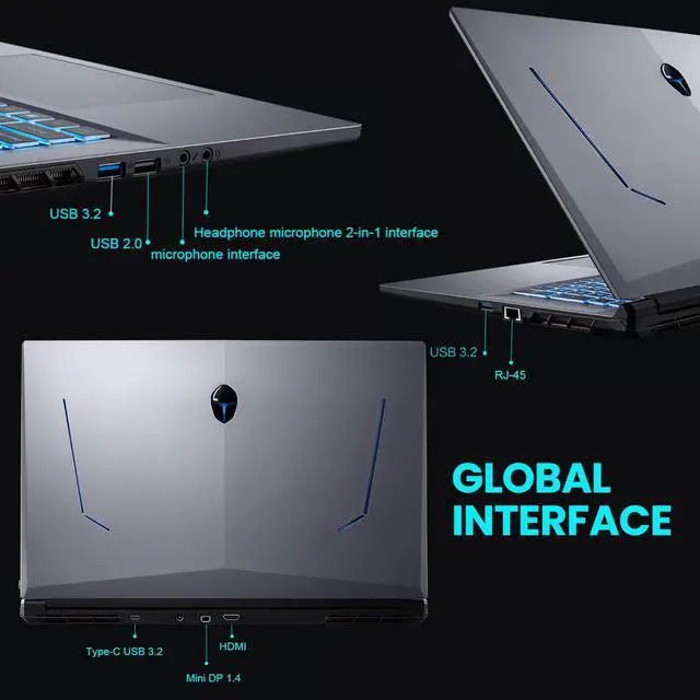 Alt view image 6 of 6 - Thunderobot 911Plus (2024) Gaming Laptop, 17.3" QHD 165hz Display, Intel Core i7-13620H, GeForce 4070, 32GB DDR5 RAM, 1TB SSD, RGB Backlit Keyboard, HDMI, Wi-Fi, Windows 11 Home, Silver