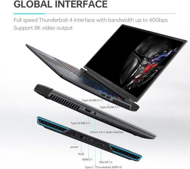 Alt view image 6 of 6 - ThundeRobot ZERO 16 i9 RTX 4070 Gaming Laptop, 16" WQXGA 240Hz Dislpay, Intel Core i9-13900HX, NVIDIA GeForce RTX 4070, 32GB DDR5 RAM, 2TB SSD, Backlit KB, HDMI, RJ-45, Wi-Fi 6, Win 11 Home