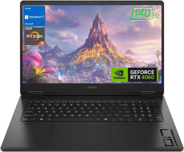 Main image of HP Omen Gaming Laptop, 17.3" FHD 1920*1080 144Hz, AMD Ryzen 9 8945HS, NVIDIA GeForce RTX 4060, 64GB DDR5 RAM, 4TB + 4TB SSD,  RGB Backlit Keyboard, Webcam, Wi-Fi 6, Windows 11 Home, Black
