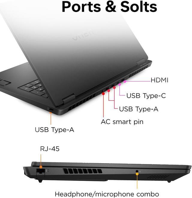 Alt view image 5 of 6 - HP Omen Gaming Laptop, 17.3" FHD 1920*1080 144Hz, AMD Ryzen 9 8945HS, NVIDIA GeForce RTX 4060, 64GB DDR5 RAM, 4TB + 4TB SSD,  RGB Backlit Keyboard, Webcam, Wi-Fi 6, Windows 11 Home, Black