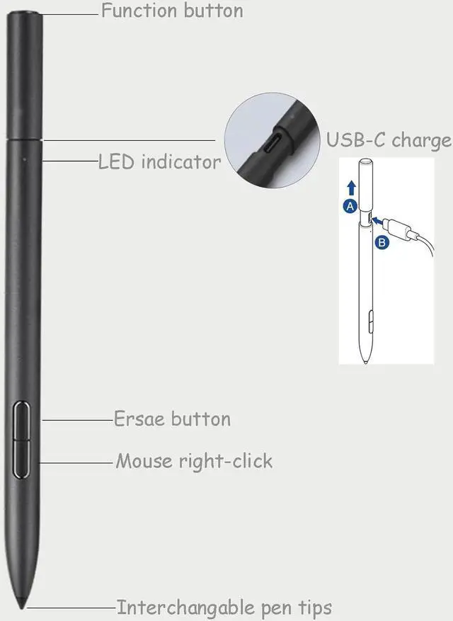 Alt view image 4 of 6 - ASUS Pen 2.0 SA203H Active Stylus Pen, 4096 Level Pressure, Compatible with ASUS Zenbook Duo, Zenbook, Vivobook, Flip, Gaming ROG, Flow, Zephyrus and OLED screen