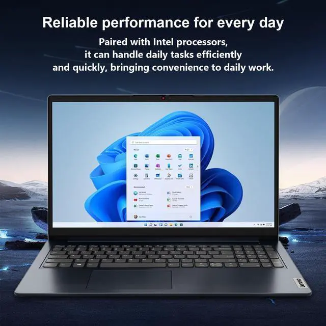 Alt view image 4 of 7 - Lenovo IdeaPad 1i Laptop, 15.6" FHD Touchscreen, Intel Core i5-1235U, 16GB RAM, 256GB SSD, Wi-Fi 6, Windows 11 Home, Blue