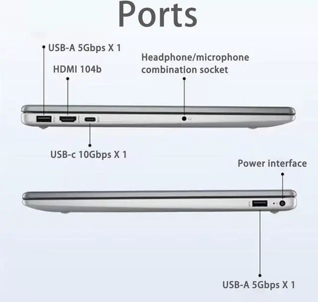 Alt view image 4 of 6 - HP 255 G10 Business Laptop, 15.6" FHD Display, AMD Ryzen 5 7530U, 32GB RAM, 1TB SSD, Numeric Keypad, Webcam, HDMI, Wi-Fi 6, Windows 11 Pro, Grey