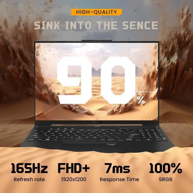 Alt view image 5 of 6 - ASUS TUF FA617 AI (Advantage Edition) Gaming Laptop, 16" IPS WUXGA 1920x1200 165Hz, AMD Ryzen 7 7435HS (>i7 1355U), RX 7600S (>RTX 4060), 64GB DDR5 RAM, 2TB SSD, Backlit, Wi-Fi 6, Win11 Home, Black