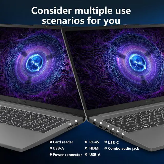 Alt view image 7 of 7 - Lenovo LOQ AI-Powered Gaming Laptop, 15.6 FHD 144Hz, Intel i5-12450HX, NVIDIA GeForce RTX 2050, 16GB DDR5 RAM, 2TB SSD (1TB+1TB), Buttonless Mylar surface multi-touch touchpad, Wi-Fi 6, Win11 Home
