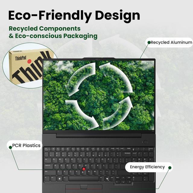 Alt view image 6 of 6 - Lenovo ThinkPad E16 Business AI Laptop, 16" FHD+, Intel Core Ultra 7 155U, 32GB DDR5 RAM, 1TB SSD, Fingerprint, Backlit, HDMI, Wi-Fi 6, Windows 11 Pro, Black