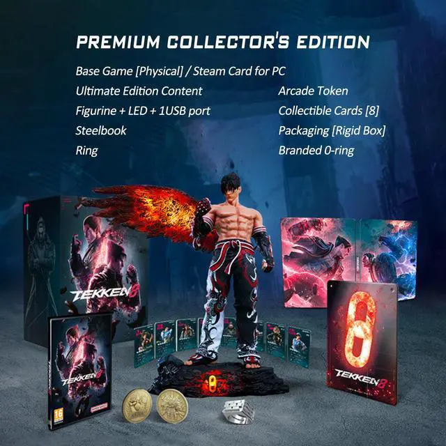 Alt view image 2 of 5 - BANDAI TEKKEN 8 Premium Collector's Edition - Steam Code, Jin Figurine, 8 Cards, Gold Suit Pack, Avatar Costumes & Skins, Exclusive Digital Content