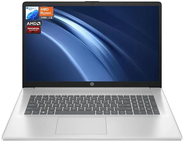 Main image of HP Premium-Performance Daily Use Laptop, 17.3" FHD 1920*1080, AMD Ryzen 5 7430U, 8GB RAM, 512GB SSD, Wi-Fi 6, Webcam, HDMI, Windows 11 Home, Silver