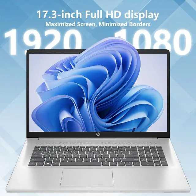 Alt view image 3 of 7 - HP Premium-Performance Daily Use Laptop, 17.3" FHD 1920*1080, AMD Ryzen 5 7430U, 8GB RAM, 512GB SSD, Wi-Fi 6, Webcam, HDMI, Windows 11 Home, Silver