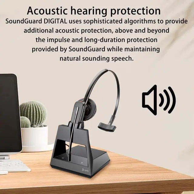 Alt view image 5 of 6 - Poly Voyager 4245 Office Wireless Convertible Headset, with 3 Wearing Styles - Connect to PC/Mac, Mobile & Desk Phone - Works with Teams, Zoom & More,Black