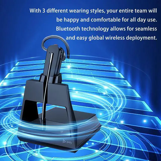 Alt view image 3 of 6 - Poly Voyager 4245 Office Wireless Convertible Headset, with 3 Wearing Styles - Connect to PC/Mac, Mobile & Desk Phone - Works with Teams, Zoom & More,Black