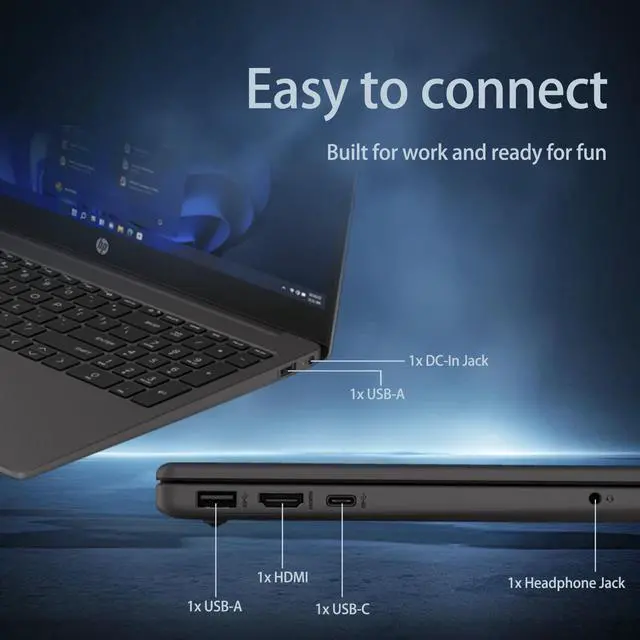 Alt view image 2 of 5 - HP 255 G10 Business Laptop, 15.6" FHD IPS Display, Intel Core i5-1334U (Up to 4.6 GHz), 32GB RAM, 1TB SSD, Webcam HDMI Wi-Fi 6, Windows 11 Home, Dark Grey