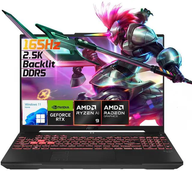 Main image of ASUS TUF A16 FA607PI VR-Ready Gaming Laptop, 16" QHD+ (2560x1600) 165Hz Display, AMD Ryzen 9 7940HX, NVIDIA GeForce RTX 4070, 64GB DDR5 RAM, 1TB SSD, RGB Backlit KB, Wi-Fi 6, Windows 11 Home, Gray