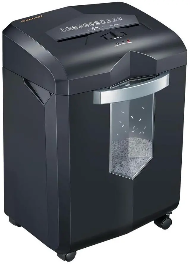 Main image of Bonsaii Heavy Duty Paper Shredder, 16-Sheet Micro Cut, 60-Min Continuous Operation, 6-Gallon Pullout Bin, P-4 Security for Office