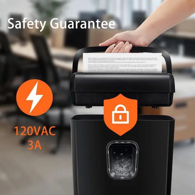 Alt view image 3 of 6 - Bonsaii Micro-Cut Shredder, 6-Sheet Capacity, P-4 Security, Shreds Cards & Staples, 3.4-Gal Clear Bin, Black