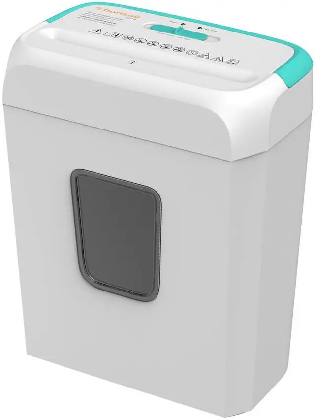Main image of Bonsaii Confidential Shredder, Ideal for home offices, this high-security device shreds up to 6 sheets at once, handling documents, mail, staples, and credit cards, 3.4-gallon bin, White & Blue