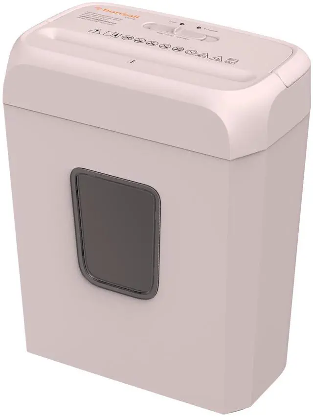 Main image of Bonsaii Confidential Shredder, Ideal for home offices, this high-security device shreds up to 6 sheets at once, handling documents, mail, staples, and credit cards, 3.4-gallon bin, Pink