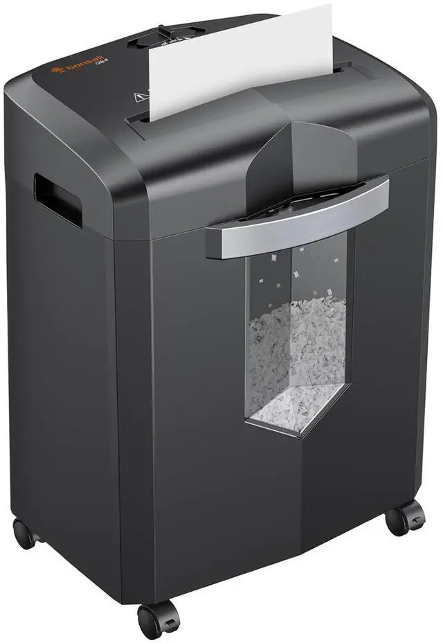 Main image of Bonsaii Micro-Cut Shredder, 12-Sheet Capacity, P-4 Security, Shreds CDs, Credit Cards, Mail, Staples, Clips; Features Jam-Proof System and 4.2-Gallon Pullout Bin, Perfect for Home Office