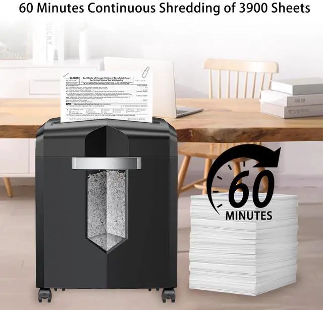 Alt view image 4 of 6 - Bonsaii Micro-Cut Shredder, 12-Sheet Capacity, P-4 Security, Shreds CDs, Credit Cards, Mail, Staples, Clips; Features Jam-Proof System and 4.2-Gallon Pullout Bin, Perfect for Home Office