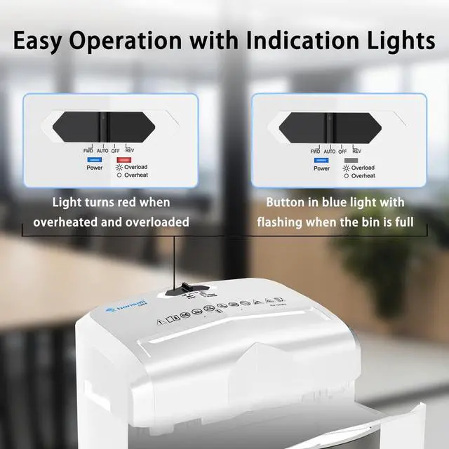 Alt view image 3 of 6 - Bonsaii Micro-Cut Shredder, 12-Sheet Capacity, P-4 Security, Shreds CDs, Credit Cards, Mail, Staples, Clips; Features Jam-Proof System and 4.2-Gallon Pullout Bin, Perfect for Home Office, White/Gray