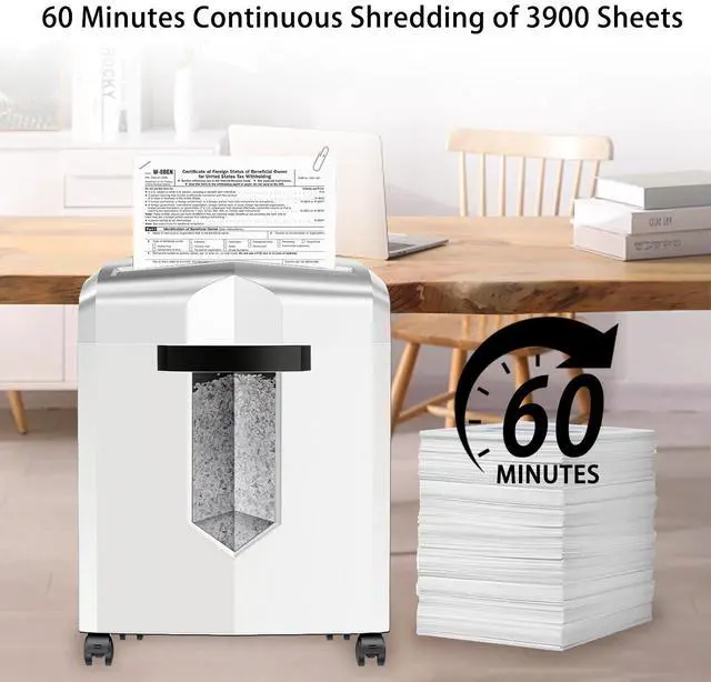 Alt view image 4 of 6 - Bonsaii Micro-Cut Shredder, 12-Sheet Capacity, P-4 Security, Shreds CDs, Credit Cards, Mail, Staples, Clips; Features Jam-Proof System and 4.2-Gallon Pullout Bin, Perfect for Home Office, White/Gray