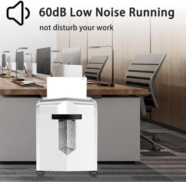 Alt view image 5 of 6 - Bonsaii Micro-Cut Shredder, 12-Sheet Capacity, P-4 Security, Shreds CDs, Credit Cards, Mail, Staples, Clips; Features Jam-Proof System and 4.2-Gallon Pullout Bin, Perfect for Home Office, White/Gray