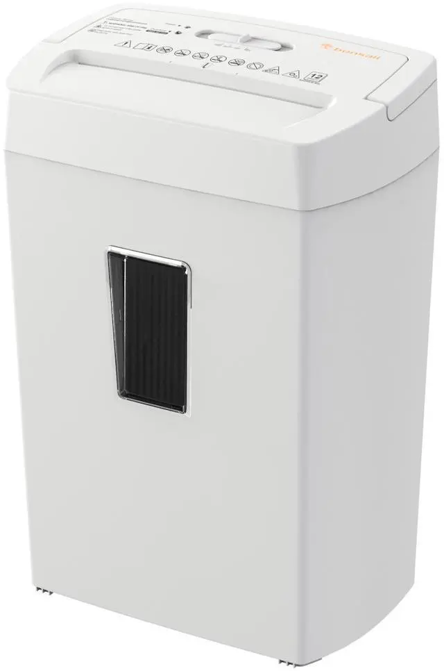 Main image of Bonsaii Heavy-Duty Cross-Cut Shredder, Shreds 12 Sheets, Handles Paper, Credit Cards, Mail, and Staples, 5.5-Gallon Bin, Transparent Window, P-4 Security Level for Home and Office Use, White