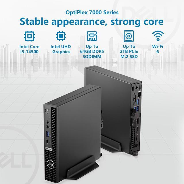 Alt view image 2 of 7 - Dell OptiPlex Micro Plus 7020 Mini Business Desktop, 14th Gen Intel 14-Core i5-14500, 64GB DDR5 RAM, 2TB SSD, DP Port, Wireless Keyboard and Mouse, Wi-Fi 6, Windows 11 Pro with AI Copilot, Black