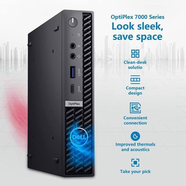 Alt view image 3 of 7 - Dell OptiPlex Micro Plus 7020 Mini Business Desktop, 14th Gen Intel 14-Core i5-14500, 64GB DDR5 RAM, 2TB SSD, DP Port, Wireless Keyboard and Mouse, Wi-Fi 6, Windows 11 Pro with AI Copilot, Black