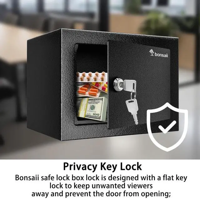 Alt view image 5 of 7 - Bonsaii 1.8 Cubic Feet Security Home Safe with Digital Keypad & Fireproof Bag, Fire-Resistant Security Box for Jewelry, Cash, Guns | Fireproof Document Safe (14.2"x12.99"x19.7")