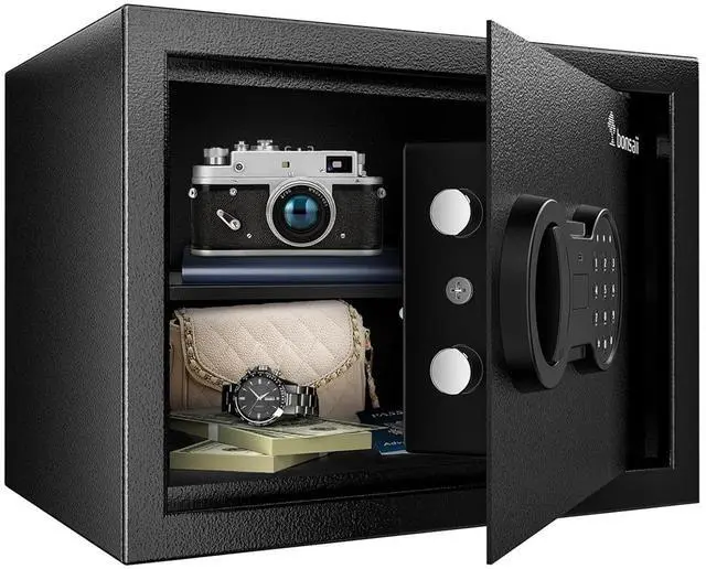 Alt view image 7 of 7 - Bonsaii Safe, 0.6 Cubic Safe Box with Electronic Keypad, Removable Shelf, for Valuables Jewelry and Documents in Home, Hotel, or Business, 9.84" x 13.78" x 9.84" Inches