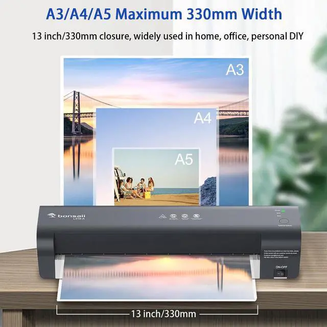 Alt view image 4 of 6 - Bonsen Bonsaii Laminator, 13 Inch 7-in-1 Thermal Laminator Machine with Never Jam Technology, with 40 Laminating Sheets for Home, Office, and Classroom Organization Supplies