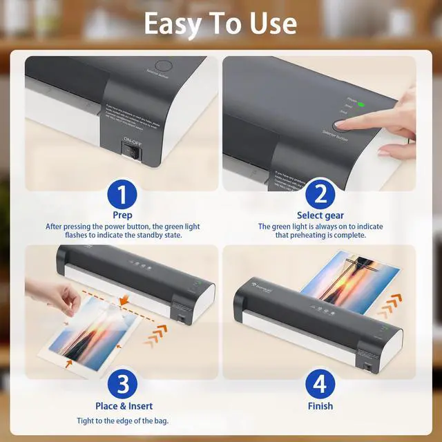 Alt view image 5 of 6 - Bonsen Bonsaii Laminator, 13 Inch 7-in-1 Thermal Laminator Machine with Never Jam Technology, with 40 Laminating Sheets for Home, Office, and Classroom Organization Supplies