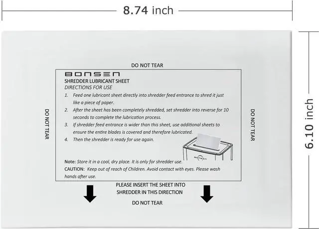 Alt view image 3 of 5 - Bonsen Paper Shredder Sharpening & Lubricant Sheets-Pack of 50, Lubricate shredder's blades, Optimization of shredding efficiency